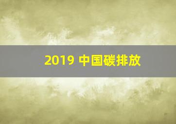 2019 中国碳排放